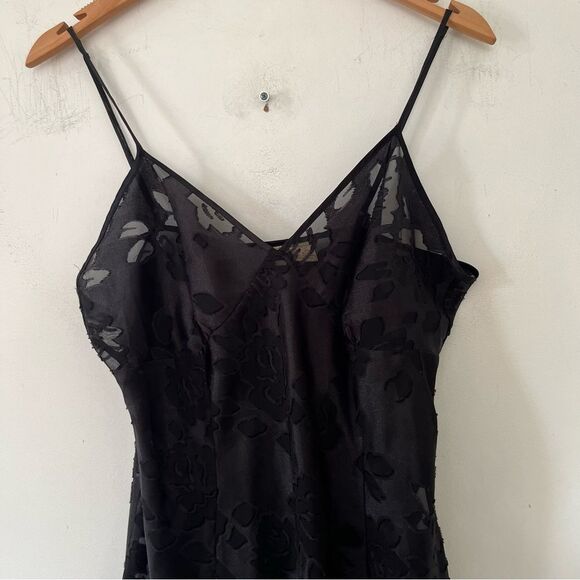 Victoria's Secret VTG Gold Label Black Roses Peekaboo Mesh Negligee Slip Dress - Picture 11 of 16